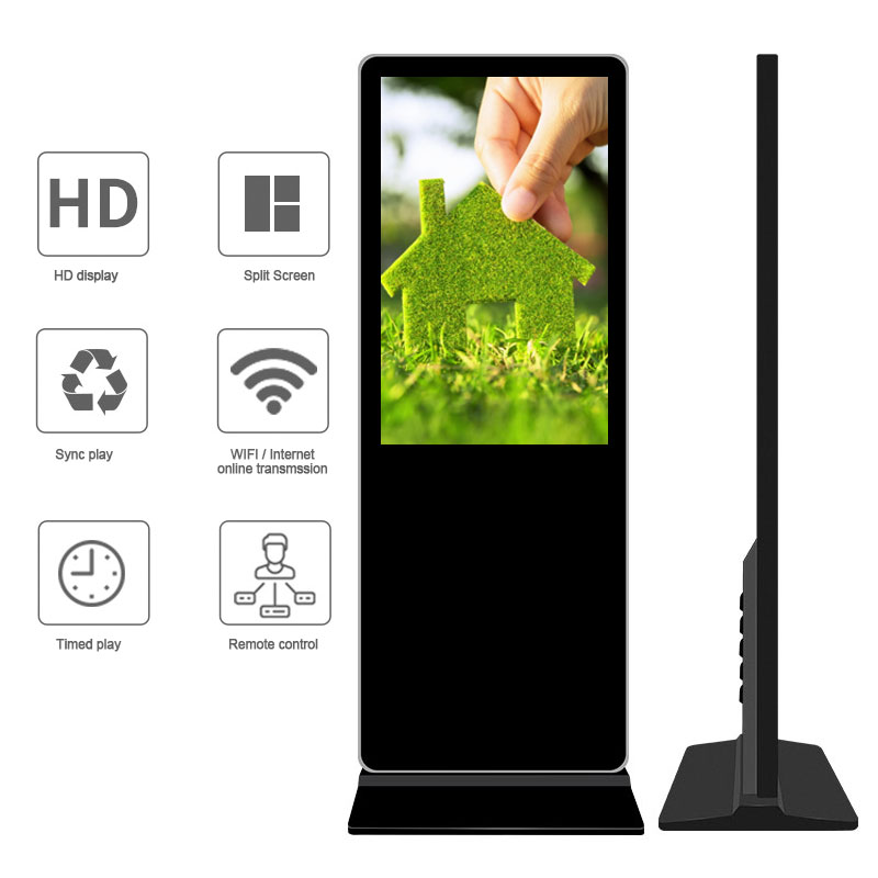 Вертикальный экран LCD касания Signage 55inch цифров стойки пола крытый Multi
