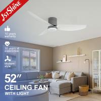 Ventilateur de plafond encastré décoratif à profil bas avec lumière LED et télécommande
