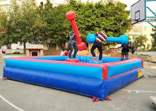 Material Bouncy de encerado do PVC dos jogos do esporte do Joust do castelo do gladiador humano