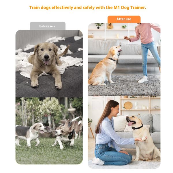 2025 Mini Interactive Remote Control Rechargeable E-Collar Dog Training IP67 Waterproof Plastic No Shock Vibration Reminders for