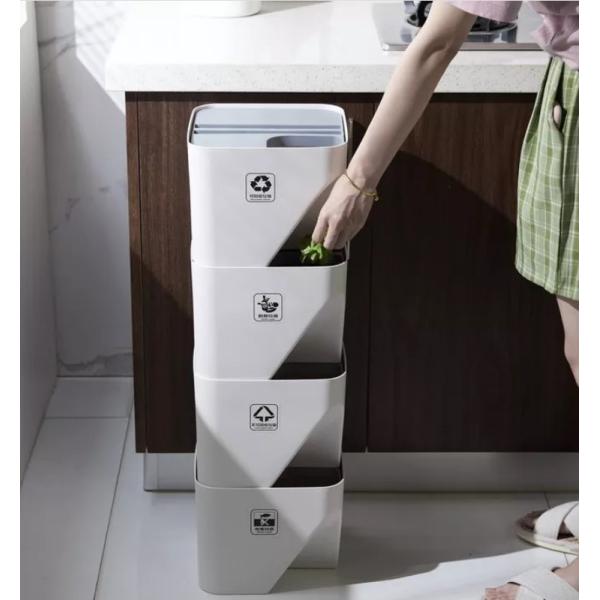 Plastic Separable Modular Kitchen Dustbin For Waste Rubbish