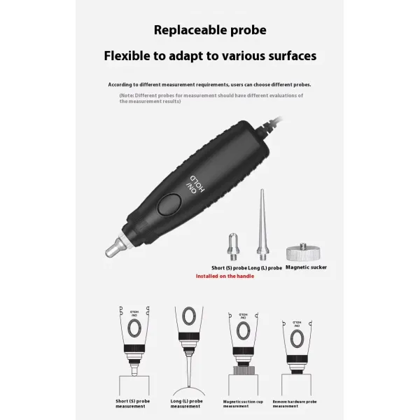 GT633B Handheld Vibration Meter with 1000mAh Lithium Battery Piezoelectric Ceramic Accelerometer and CE ROHS Certification
