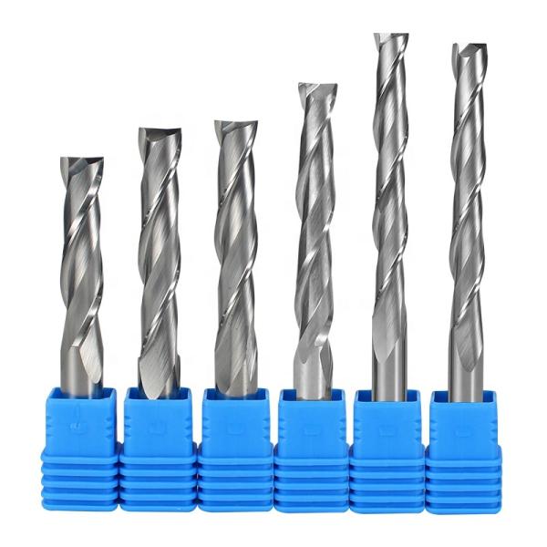 HOT SALE Wholesale 2F Flat End Milling Cutter  Hard Metal Double Edge Spiral CNC Milling Cutter for Wood