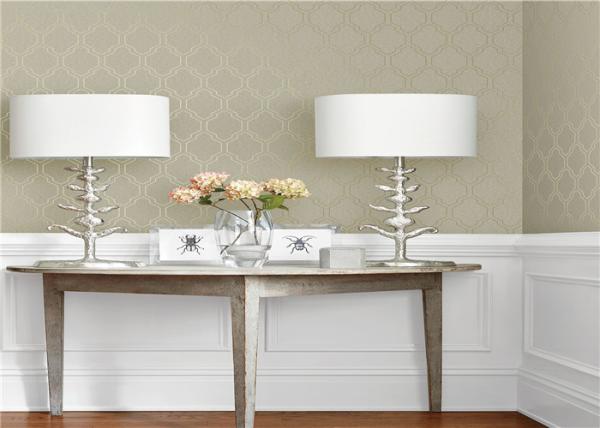 Luxurious Washable Vinyl Wallpaper For Sitting Room Walls , Striped Pattern