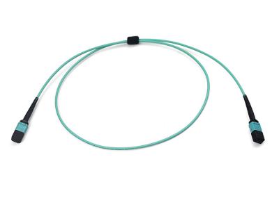 Cabo do remendo do caminhão do PC do PC MTP de MTP para revestimento do Aqua 3.0mm do centro 12core OM3 OM4 da data o único ou o revestimento dobro de 4.6mm