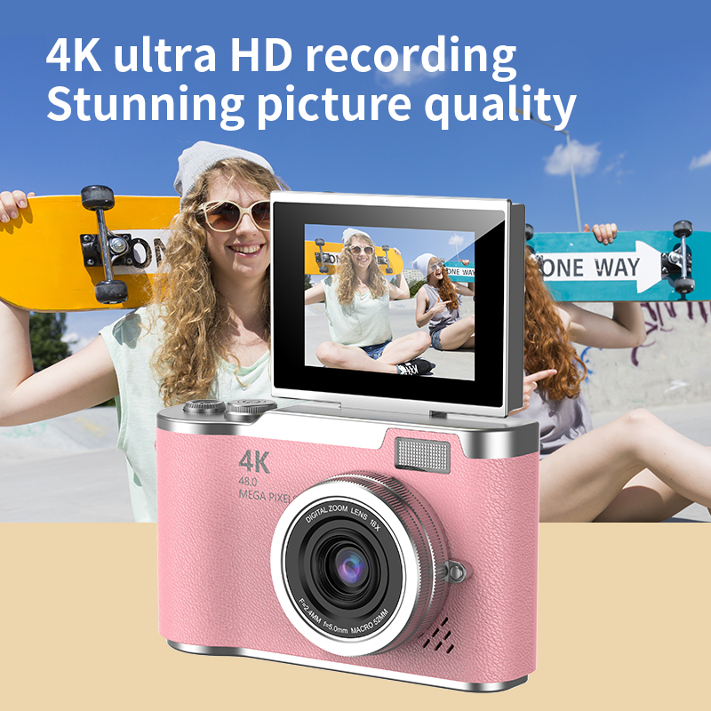 DLC Retro Ccd Digital  Camera  Ultra-high-definition Flip-cover 4K Ultra-clear Image, Portable for Students and Campus Travel