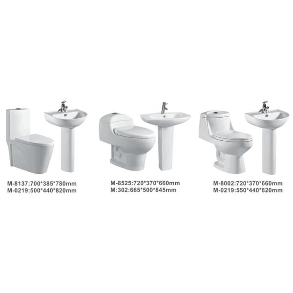 Sanitary Ware One Piece Bathroom Toilets White Ceramic Manual Button