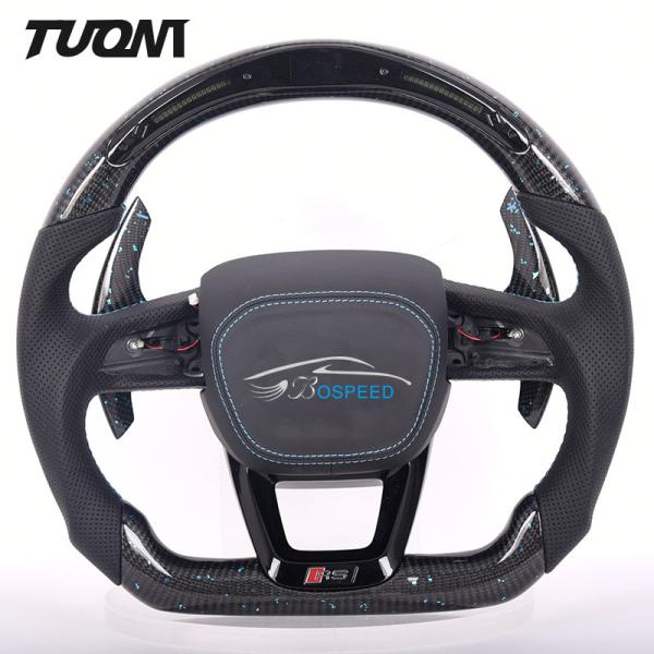 Carbon Fiber Paddles Steering Audi R8 Alcantara Steering Wheel OEM Led Leather
