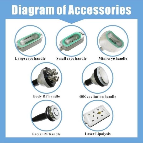500W 40Khz Cryolipolysis Slimming Machine 3 Vacuum Handles Body Shaping