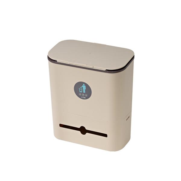 Restaurants Anti-odor Wall Mounted Hanging Slide Cover Trash Can Plastic Rubbish Bin
