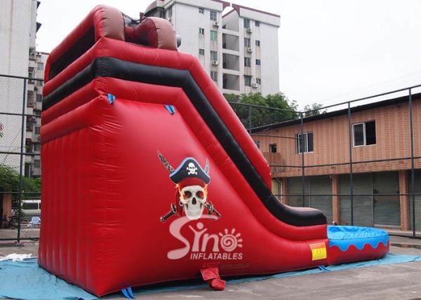 17 inch High Outdoor Commercial Pirate Theme Inflatable Water Slides For Parties