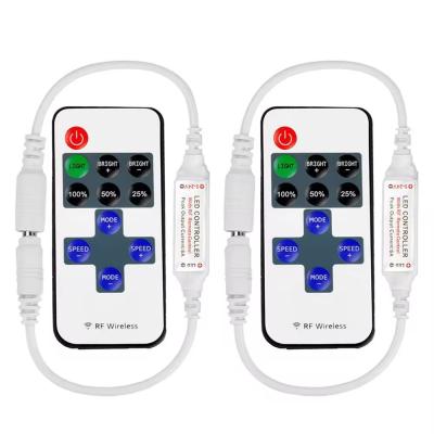 Best Seller Mini Led Controller 11keys 5V 12V 24V Single Color Controller RF Wireless Touch Remote Brightness Led Dimmer