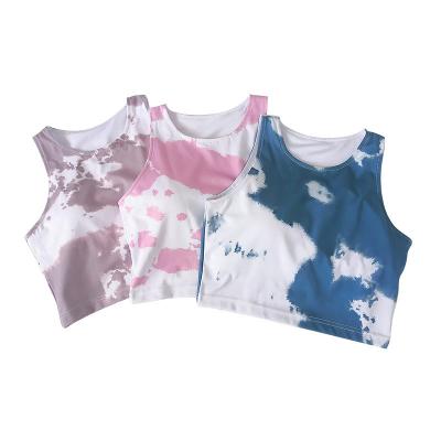 As senhoras de Custom Logo Quick Dry Tie Dye do fabricante da fábrica do Oem ostentam sutiãs e short dos esportes das mulheres dos sutiãs