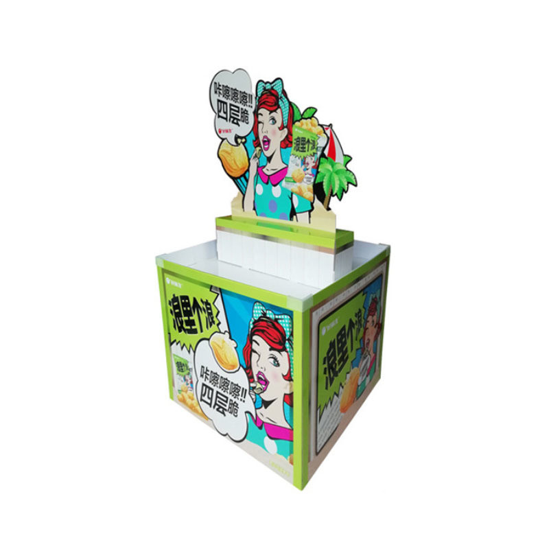 Retail Shops Eco-friendly Custom Corrugated Cardboard Display Rack with Logo Packaging