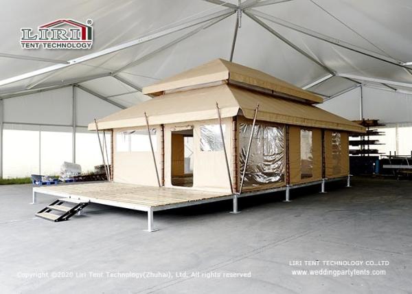 Customized 6m Span Glamping Tent hotel With Bathroom