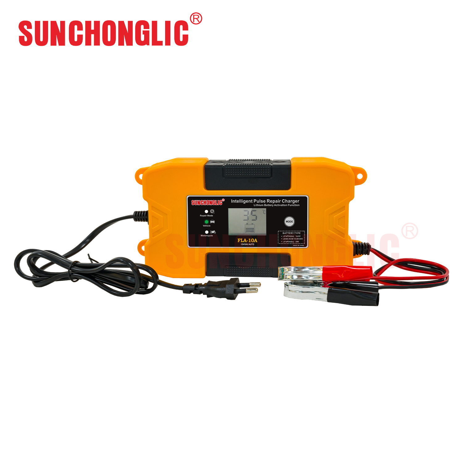 FLA-20A 20A Charging Current Smart Battery Charger with Lithium Activation Function and Smart Pulse Charging Mode