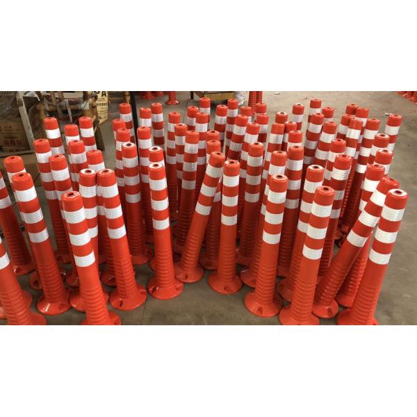 Road Safety High Visibility Warning Post PU Flexible Bollard Traffic Delineator Post For Roadway Use
