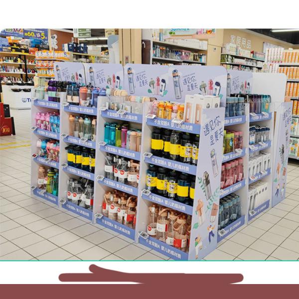Counter Paper Display Box Commercial Sectional Display Furniture for Advertising