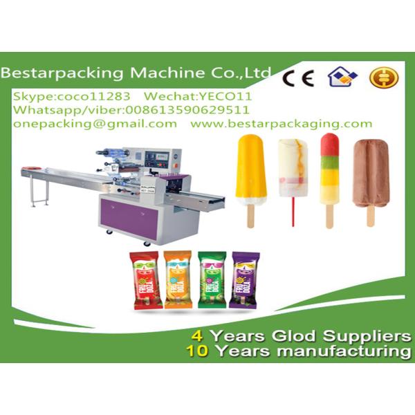 food flow pack machine / hard popsicle wrapping machine/ ice cream with stick flow pack/popsicle flow pack