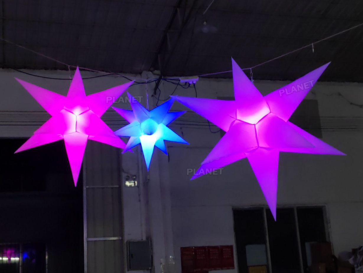 Wholesale LED Inflatable Star Balloon with Lights Christmas Hanging Decorative Stars for Party Wedding Stage Event Festival