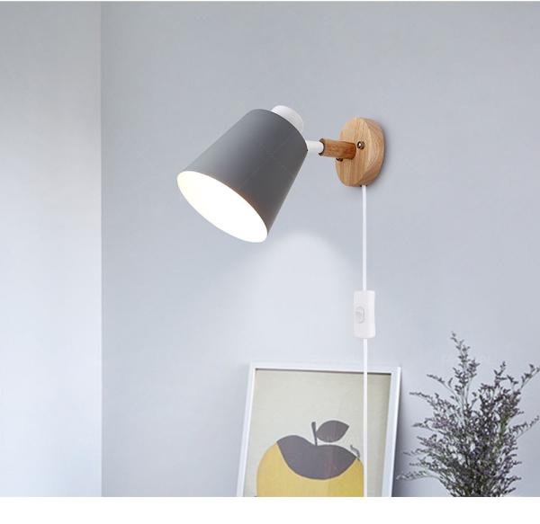 Modern Art Decor Creative Design Mick Mouse Lampshades Bedroom Bed sides plug in wall light (WH-OR-06)