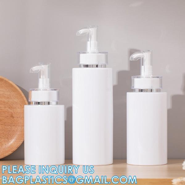 Shampoo Pump Bottle, Luxury Silver Cosmetic Packaging Face Cream Serum Essence Lotion Dispenser Pump Bottle