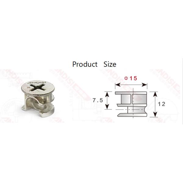 Other Furniture Hardware D15x12 Zinc Alloy Eccentric Cam Wheel Mini Fix KD Fittings