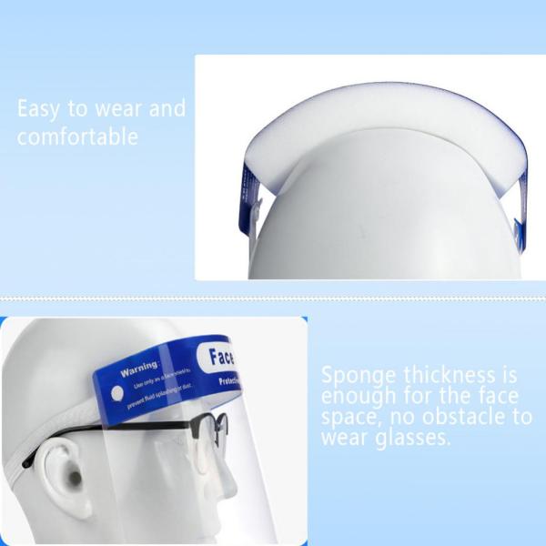 CE FDA Approval Clear Plastic Face Shield Environmental Firendly Personal Care