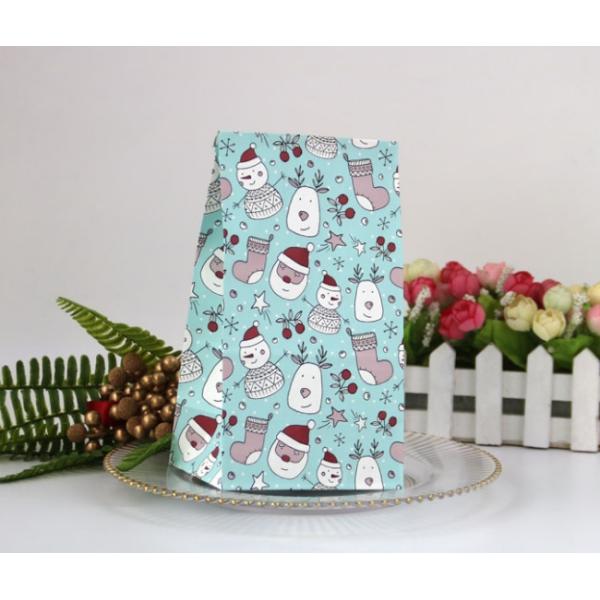 Christmas 70g White Kraft Paper Food Packaging Paper Bag For Bakery