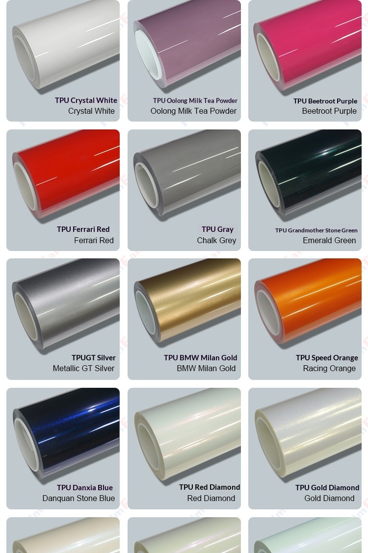 Car PPF TPU color modification film, vehicle film, PPF film, PPF carbon fiber, PPF color-changing film (dry installation)