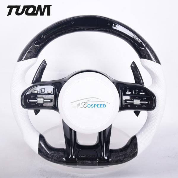 350mm Forged Carbon Fiber Leather Wheel Control Device For Mercedes Benz 809