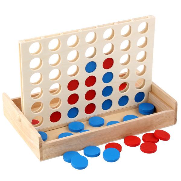 Educational Kids Line Up Row Board Puzzle Toy Wooden Foldable