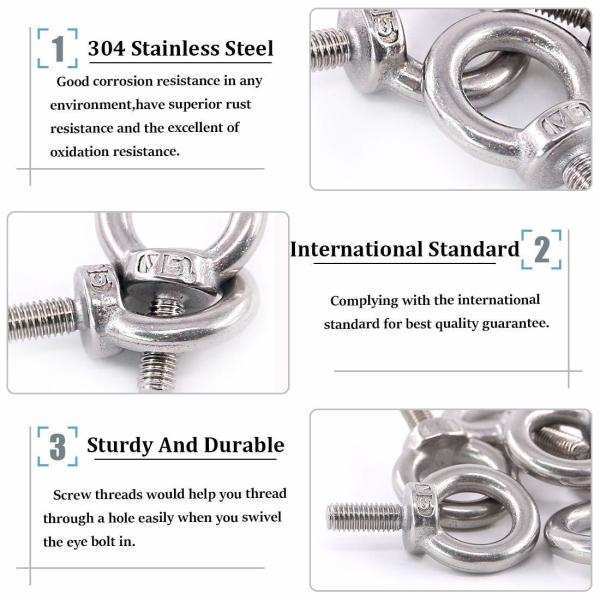 Industry Ring Bolt M6-M36 Eye Bolt with Stainless Steel 304/316 and JIS Standard