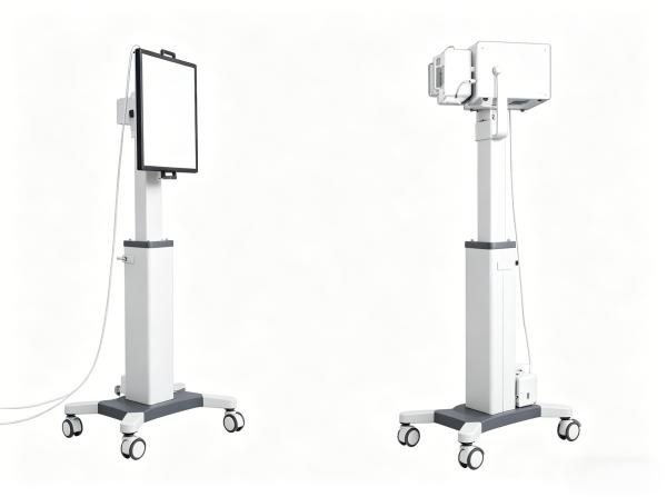 Mobile X-ray Bucky Stand, Height Adjustable Portable DR Panel Holder, Wheeled Medical Radiography Imaging Stand for Hospital Clinic