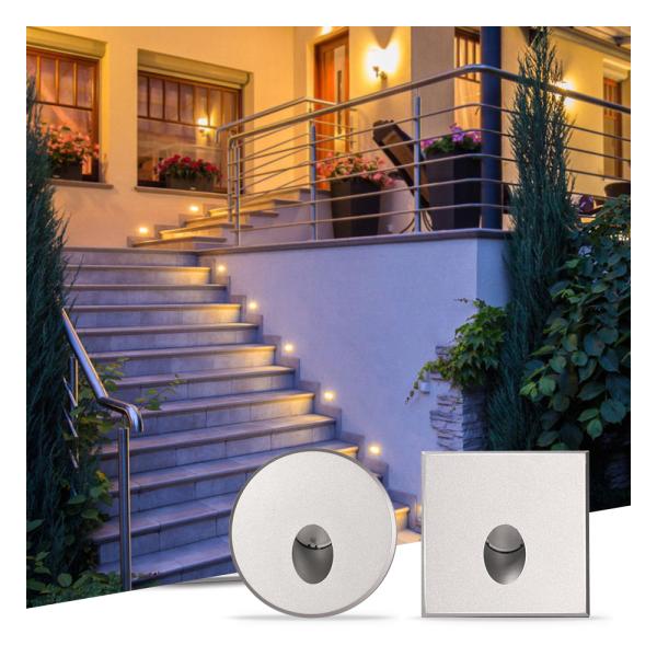 Smart LED Wall Lamp IP65 Aluminum Body  square Shape DC 24v 1w 2w 3w LED Stair Light For Corridor