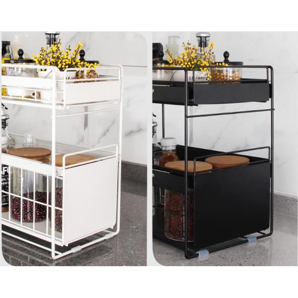 5KG Bearing 2 Tier Kitchen Organiser , Carbon Steel Seasoning Storage Rack