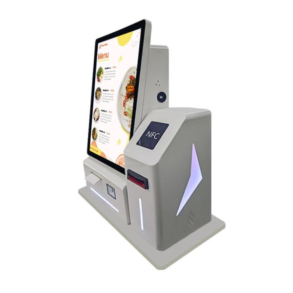 24インチ デスクトップ WIFI 現金/NFC オンライン決済 LCDタッチスクリーン キオスク マルチタッチ容量ディスプレイ プリンタ POS スタンド KFC マクドナルド レストラン 高品質プレーヤー