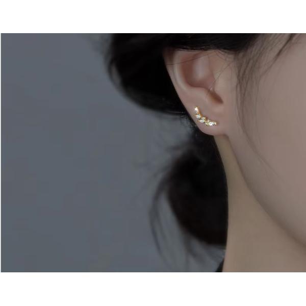 925 Sterling Silver Jewelry en gros Minimaliste Petit 925 Sterling Silver Zircon Stud Boucles d'oreilles ornées Boucles d'oreilles pour femmes