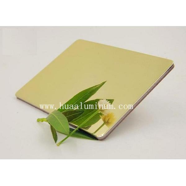Antibacterial Golden Mirror Aluminium Composite Panel , ISO 6mm ACP Sheet