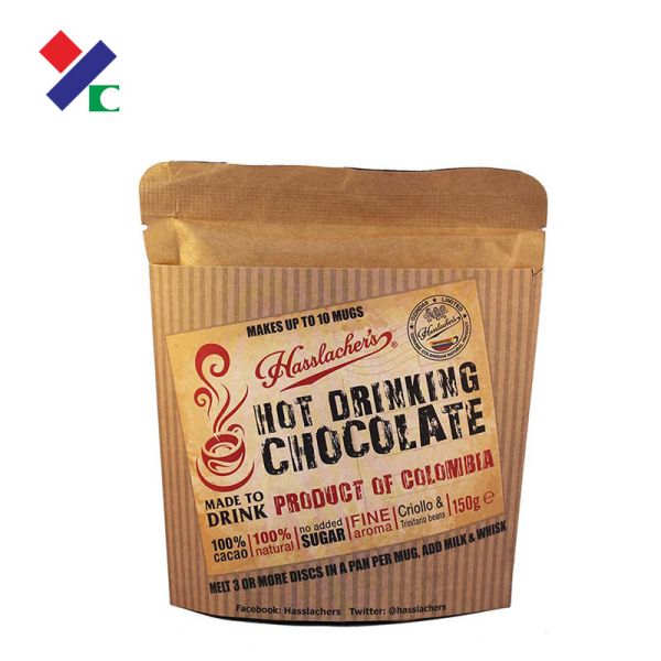 BRC White Brown Kraft Paper Pouch Stand Up  Bag For Coffee Tea