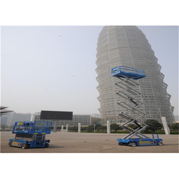 Top Floor Control Automotive Scissor Lift , Mini Scissor Lift Blue Color