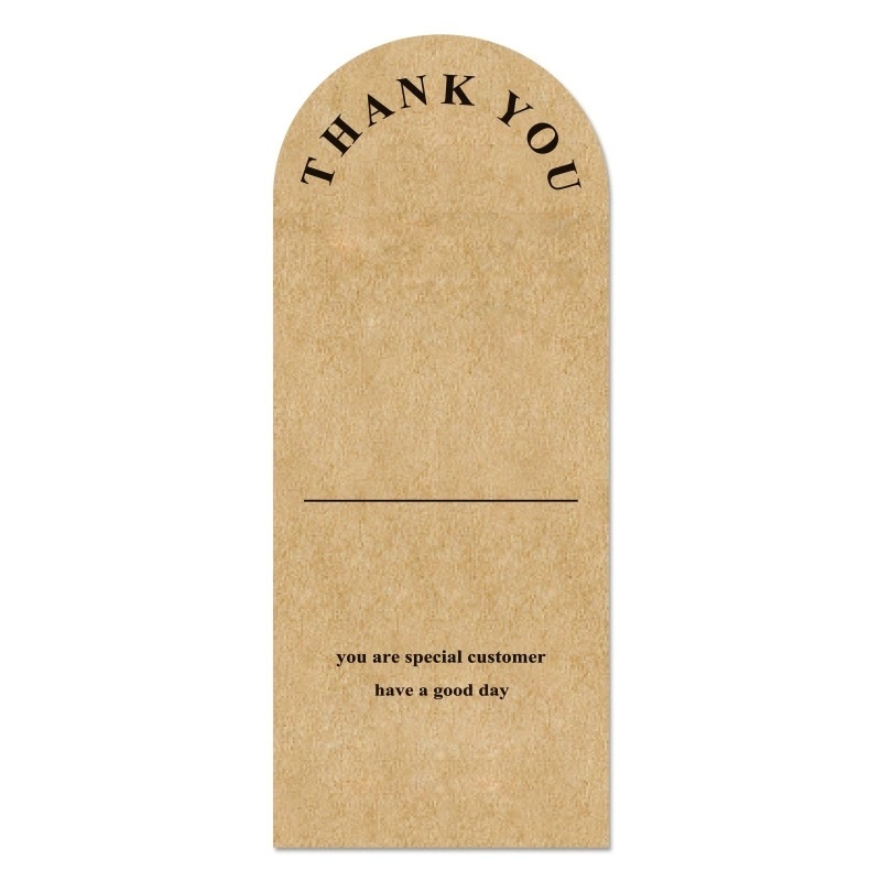 Kraft Paper Thank You Stickers With Arch Top For Gift Box And Retail Packaging
