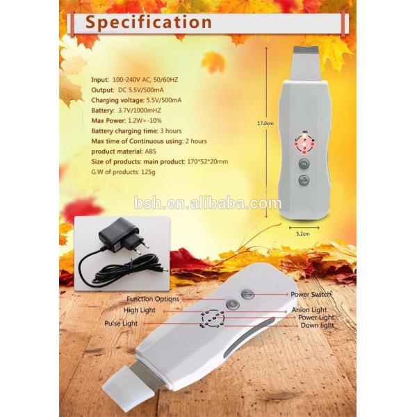 Portable Rechargeable 2in1 Ultrasonic Facial Skin Scrubber Anti-aging Lift