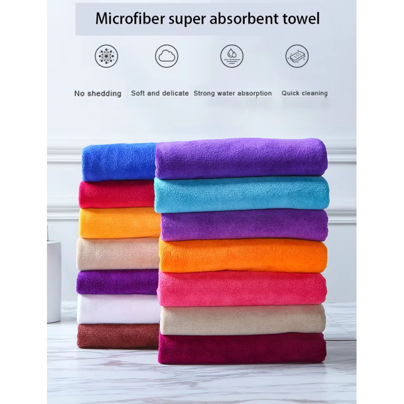 Customized Weft Knitting 30x30cm Microfiber Cloth 350gsm For Face Wash Hair Salon Hotel