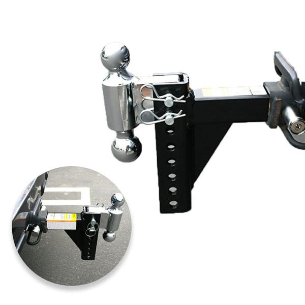 Black Chrome Trailer Spare Parts 7500lbs 7-1/2  Adjustable Dual Ball Hitch