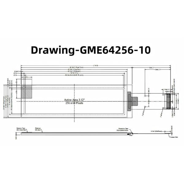 3.12 inch 256x64 Pixel High Brightness OLED Display Module with Serial Interface