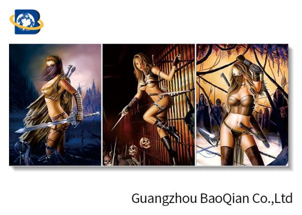Cartoon Sexy Pretty Girl Photo For Home Wall Decor , 3d Flipped Changing Printing