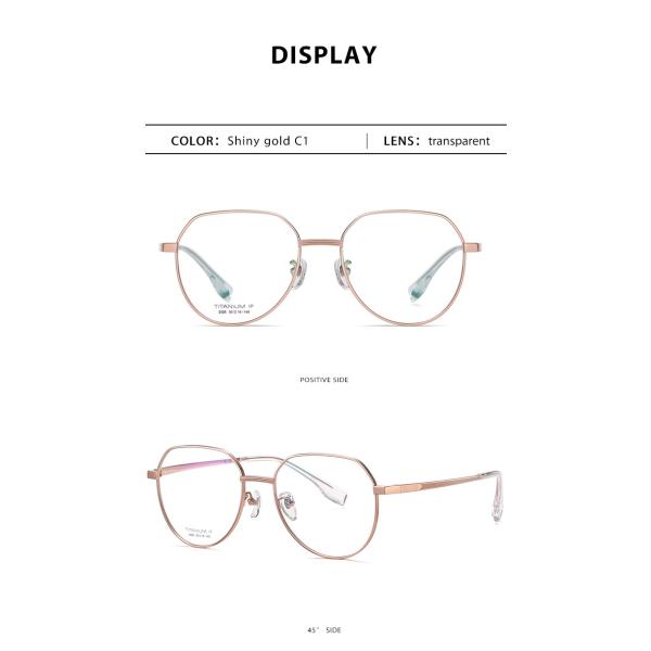 Women Men Titanium Frame Glasses Retro Round Clear Lens Eyeglasses