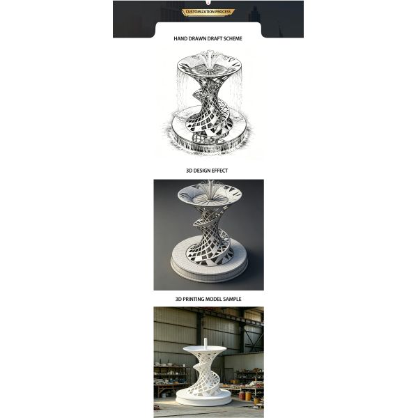 Large outdoor park square stainless steel fountain sculpture
