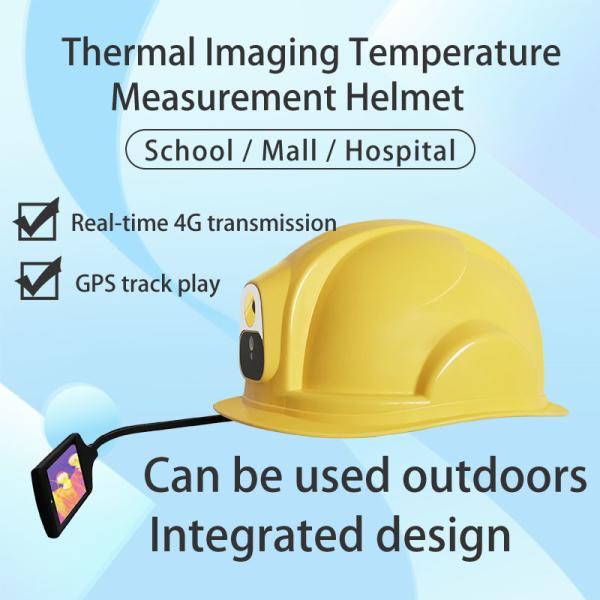 4G Smart Temperature Measuring Helmet Camera Android 7.1Bluetooth4.0 GPS Led Light